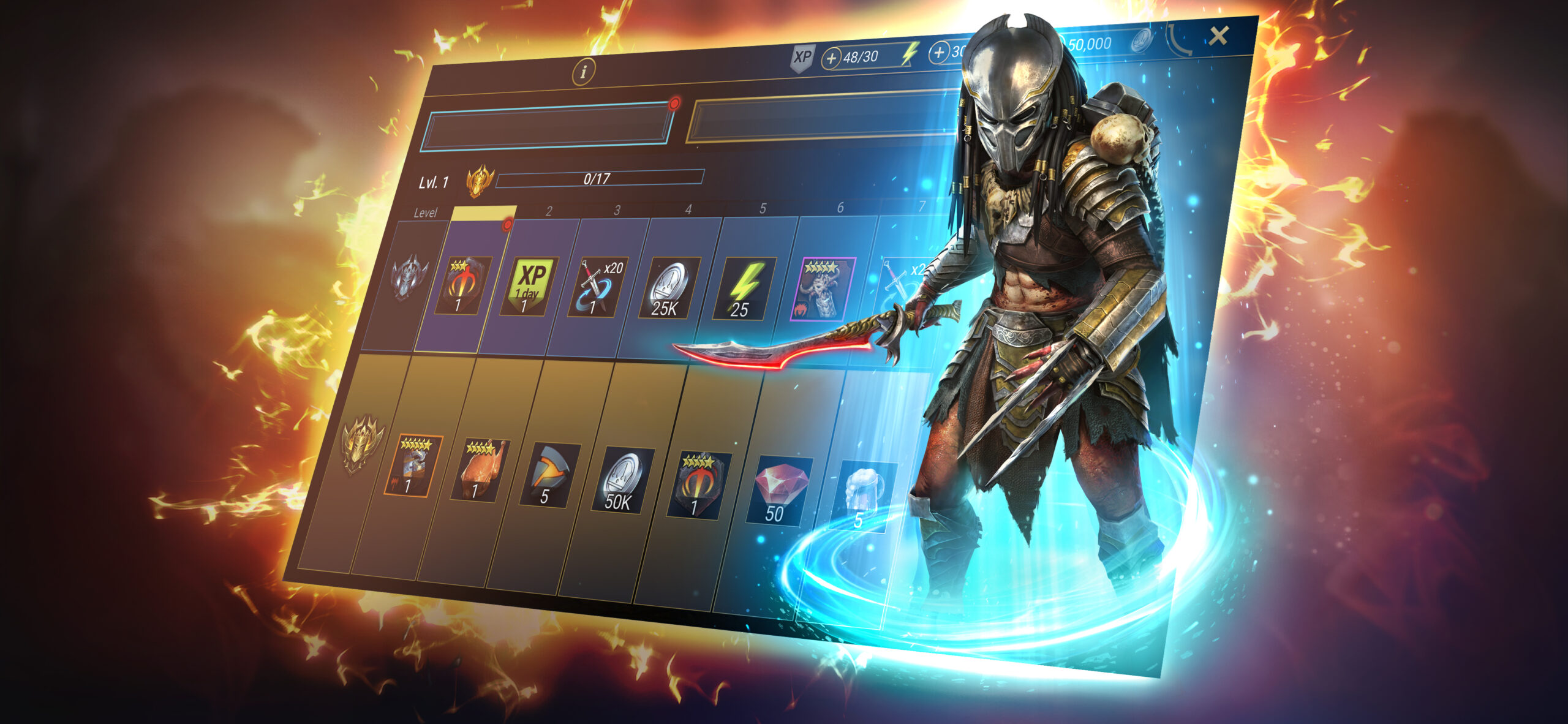 A screenshot of RAID: Shadow Legends’ Champion Pass: Predator Edition