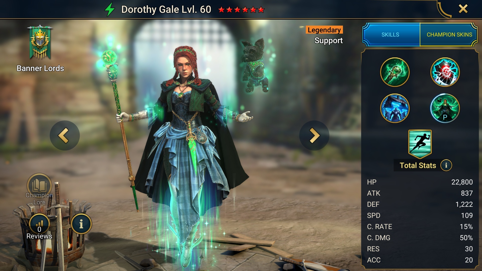 SCREENSHOT OF DOROTHY GALE FROM ECHOES OF OZ IN RAID: SHADOW LEGENDS